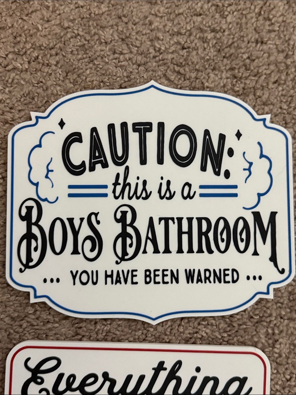 Funny Bathroom Wall Sign Set - with display stands - Picture 5 of 11